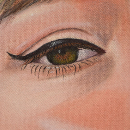 Close-up of woman’s eye in a Contemporary portrait painting.